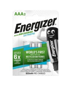 Rechargeable NiMH Battery AAA 1.2V Extreme 800mAh 2-Blister ND4768 Energizer