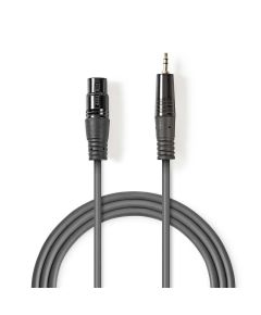 Cavo Audio XLR Bilanciato Femmina a 3 Pin XLR-Maschio da 3,5mm 1m ND4982 Nedis