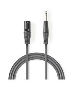 Câble audio symétrique XLR mâle 6,35 mm vers XLR mâle 3 broches 3 m ND4984 Nedis