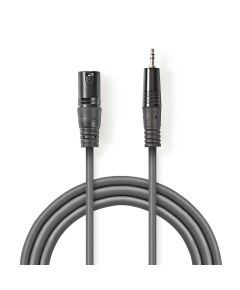 Cavo Audio XLR Maschio a 3 Pin XLR-Maschio da 3,5mm 3m ND5000 Nedis