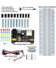 Netzteil-Set für 2,1-mm-Steckbrett und Überbrückungskabel WB470 
