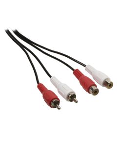 Stereo Audio Cable 2x RCA Male - 2x RCA Female 1m black ND6416 Valueline