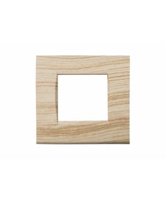 Placca 2 posti quadrata abete compatibile Living International EL1783 