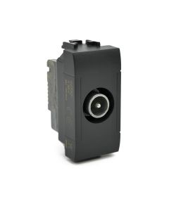 Living International compatible black pass-through TV socket EL2314 