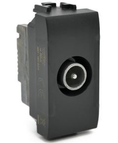 Vimar compatible black pass-through TV socket EL2364 