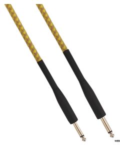 Câble audio toile Jack mâle-mâle Mono 6.3mm 5m jaune / marron MIC300 