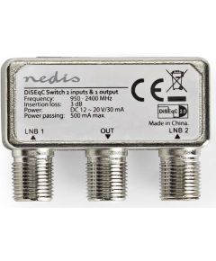 Interruttore DiSEqC 2-1 Connettore F 950-2400MHz ND7150 Nedis