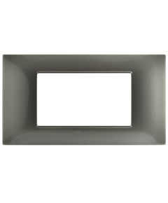 Placca in tecnopolimero 4P grigio scuro compatibile Vimar Plana EL1069 