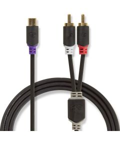 Cavo audio stereo 2x RCA maschio-RCA femmina placcato oro 20cm ND1200 Nedis