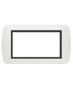 Placca 4 posti bianca in metallo compatibile Living International EL1529 