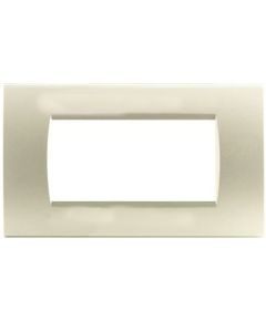 Placca in tecnopolimero 4 posti color grigio chiaro compatibile Living International EL2429 
