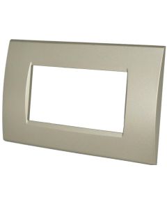 Placca in tecnopolimero 4 posti color champagne compatibile Living International EL2422 