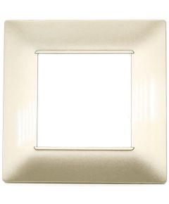 Placca in tecnopolimero 2 posti color sabbia compatibile Vimar Plana EL001 