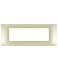 Placca in tecnopolimero 7 posti color sabbia compatibile Vimar Plana EL003 