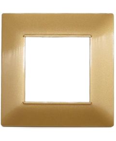 Placa de tecnopolímero de 2 elementos en color oro compatible con Vimar Plana EL009 