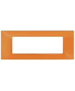 Placca in tecnopolimero 7 posti color arancione compatibile Vimar Plana EL1296 