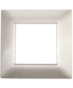 2-gang light gray technopolymer plate compatible with Vimar Plana EL1493 