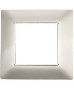 Placca in tecnopolimero 2 posti color grigio chiaro compatibile Vimar Plana EL1493 