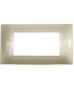 Placca in tecnopolimero 4 posti color sabbia compatibile Vimar Plana EL1552 