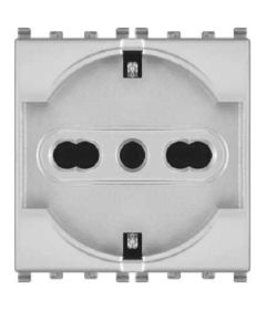 Presa Schuko 2.0 16A 250V grigia compatibile Vimar Plana EL2619 