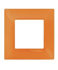 Orange 2-gang technopolymer plate compatible with Vimar Plana EL981 