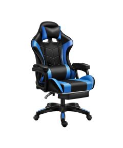 Gaming-Stuhl mit Fußstütze blau/schwarz 2024-1FB 