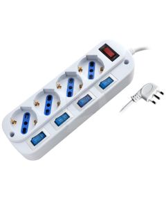 Power strip with 4-place 2P+E 10/16A schuko switches EL4080 Globex