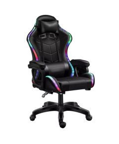 Schwarzer Gaming-Stuhl mit RGB-LED-Beleuchtung 2024-1RGB 