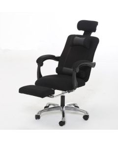 Ergonomic black office chair with footrest 804 