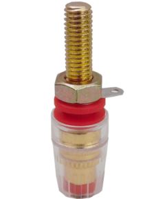Gold banana panel connector - Red SP041 