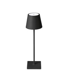 Lampada LED ricaricabile da tavolo 3W dimmerabile in metallo nero EL3936 