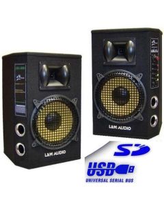 Pair of 8" 200W USB/SD/Bluetooth speakers LM08 