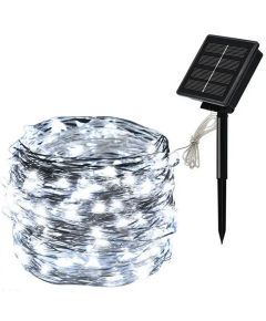 Cold light LED strip in copper wire 10m 100 LEDs with solar panel WB249 