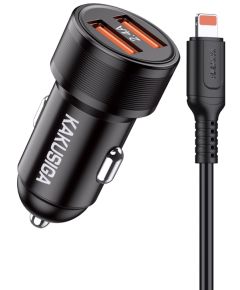 Caricabatterie da auto ricarica rapida 2xUSB 5V 2.4A con cavo Lightning KSC-860 F2260 Kakusiga