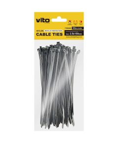 Black self-locking cable ties 2.5X150mm - 100 pieces EL131 Vito