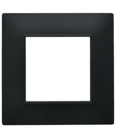 Placca 2 posti nera Soft Touch compatibile Vimar Plana EL2405 