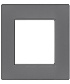 Placca 2 posti grigio Soft Touch compatibile Vimar Plana EL2436 