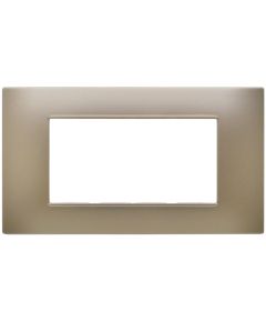 Placca 4 posti champagne  Soft Touch compatibile Vimar Plana EL3250 