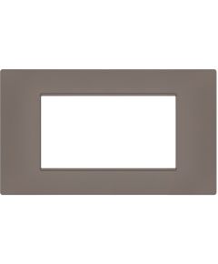 Placca 4 posti tortora Soft Touch compatibile Vimar Plana EL3994 