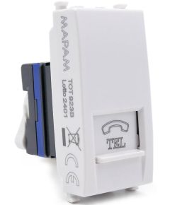 Presa telefonica bianca compatibile Vimar Ark&eacute; EL173 