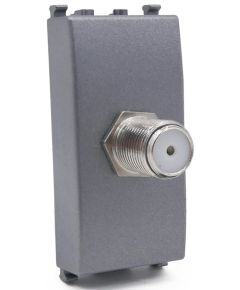 Gray direct female SAT TV socket compatible with Vimar Arké EL175 