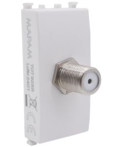 Presa TV SAT femmina diretta bianca compatibile Vimar Ark&eacute; EL182 