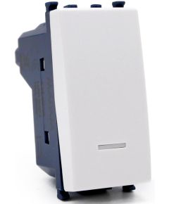White unipolar pushbutton with Vimar Arké compatible indicator light EL236 