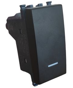 Black single-pole switch with Vimar Arké compatible indicator light EL264 