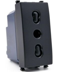 Bivalent 16A 250V black socket compatible with Vimar Arké EL270 