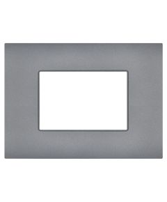 Placca 3 posti grigio compatibile Vimar Arké EL314 