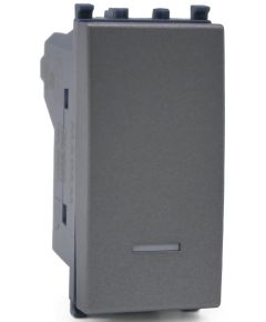 Pulsante unipolare grigio con spia compatibile Vimar Ark&eacute; EL364 