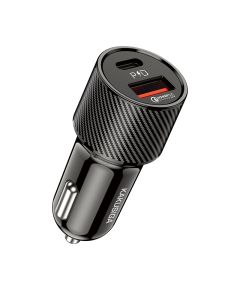 Caricabatterie da auto USB/USB type C ricarica rapida nero KSC-677 F2840 Kakusiga