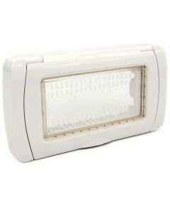 Placca idrobox IP55 4 posti bianca compatibile Vimar Plana EL2321 