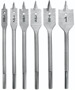 Set 6 punte a pala per legno 10-25mm W1465 Toolmak